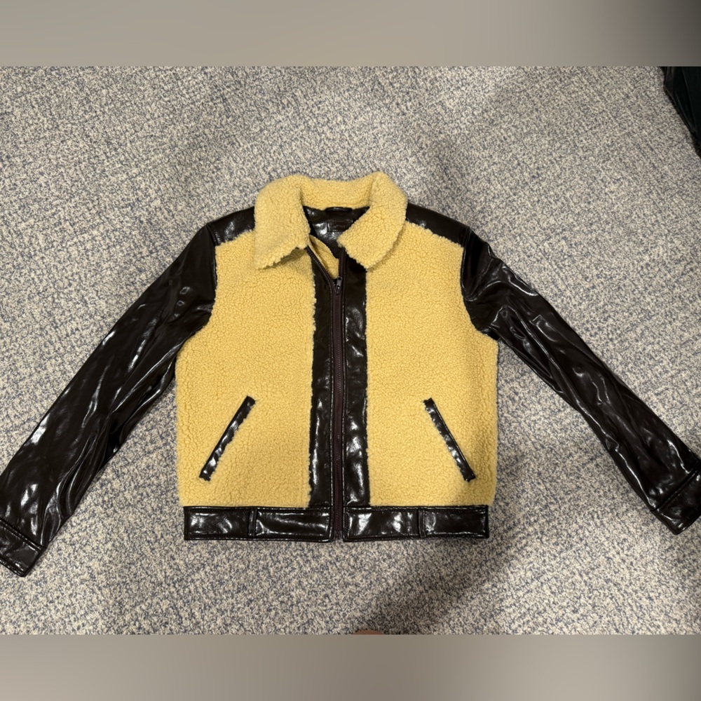 Mother Denim Faux Leather and Shearling Jacket